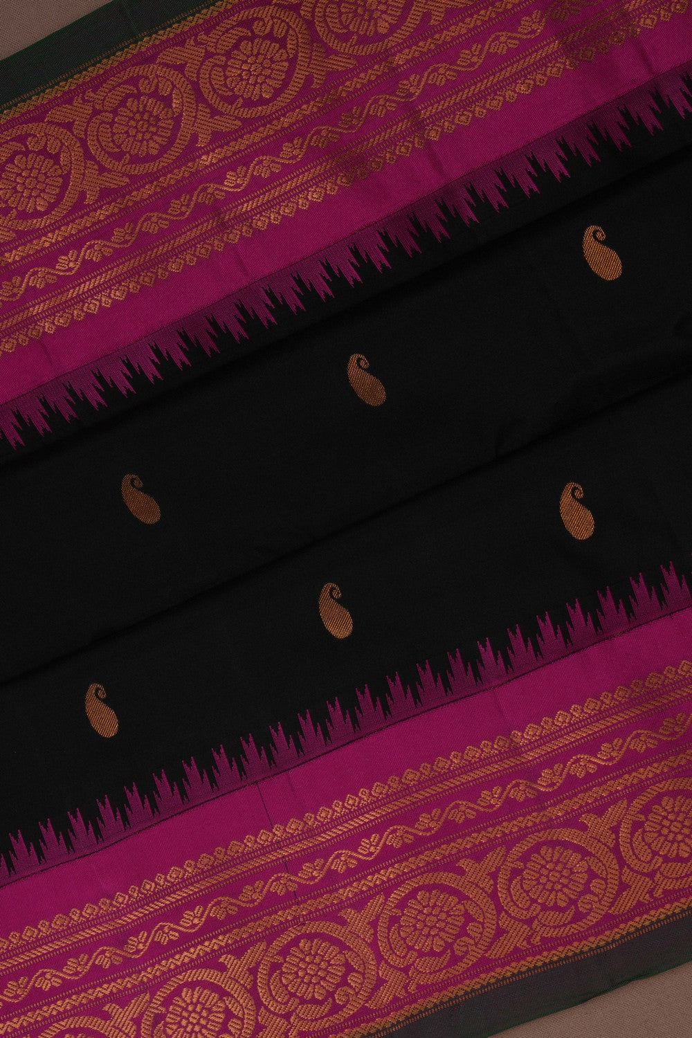 Image of Gadwal Silk Black Saree