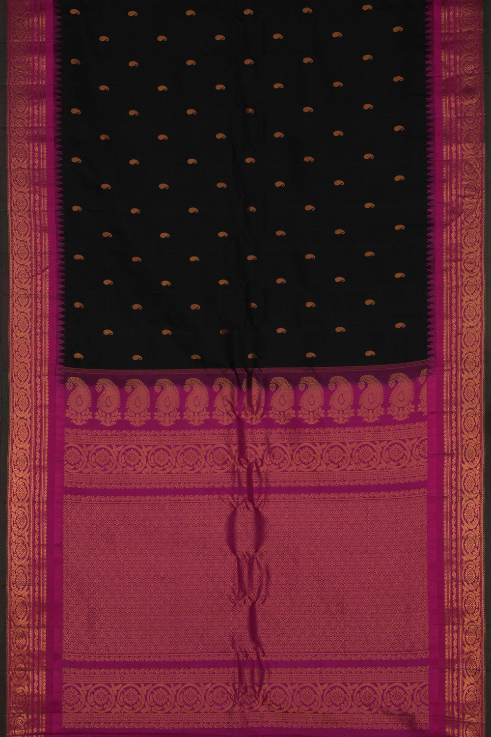 Image of Gadwal Silk Black Saree