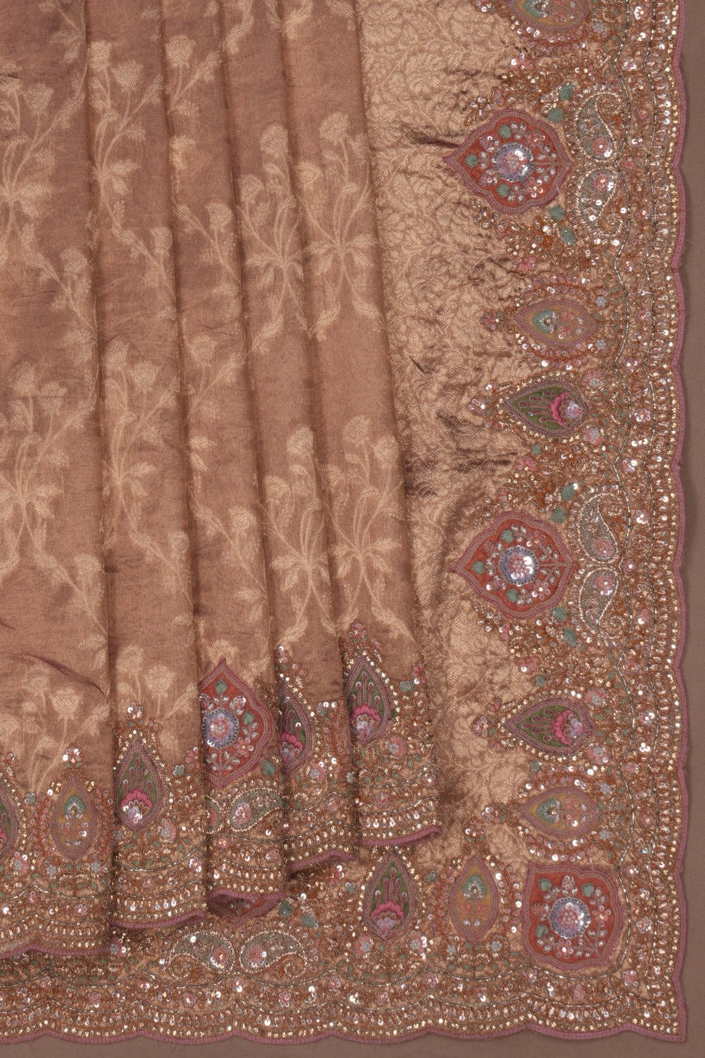 A Tissue Embroidery Saree
