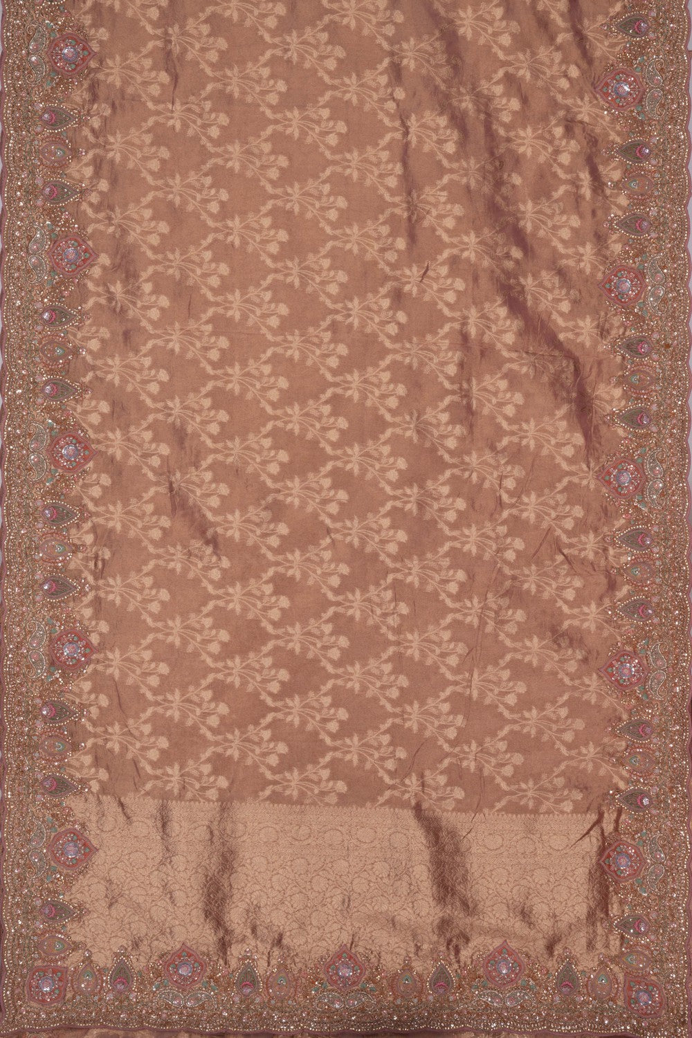A Tissue Embroidery Saree