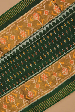 Image of Rajkot Silk Bottle Green Saree
