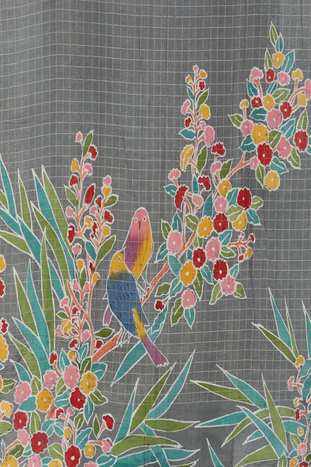 Image of Mangalgiri Silk Grey Saree