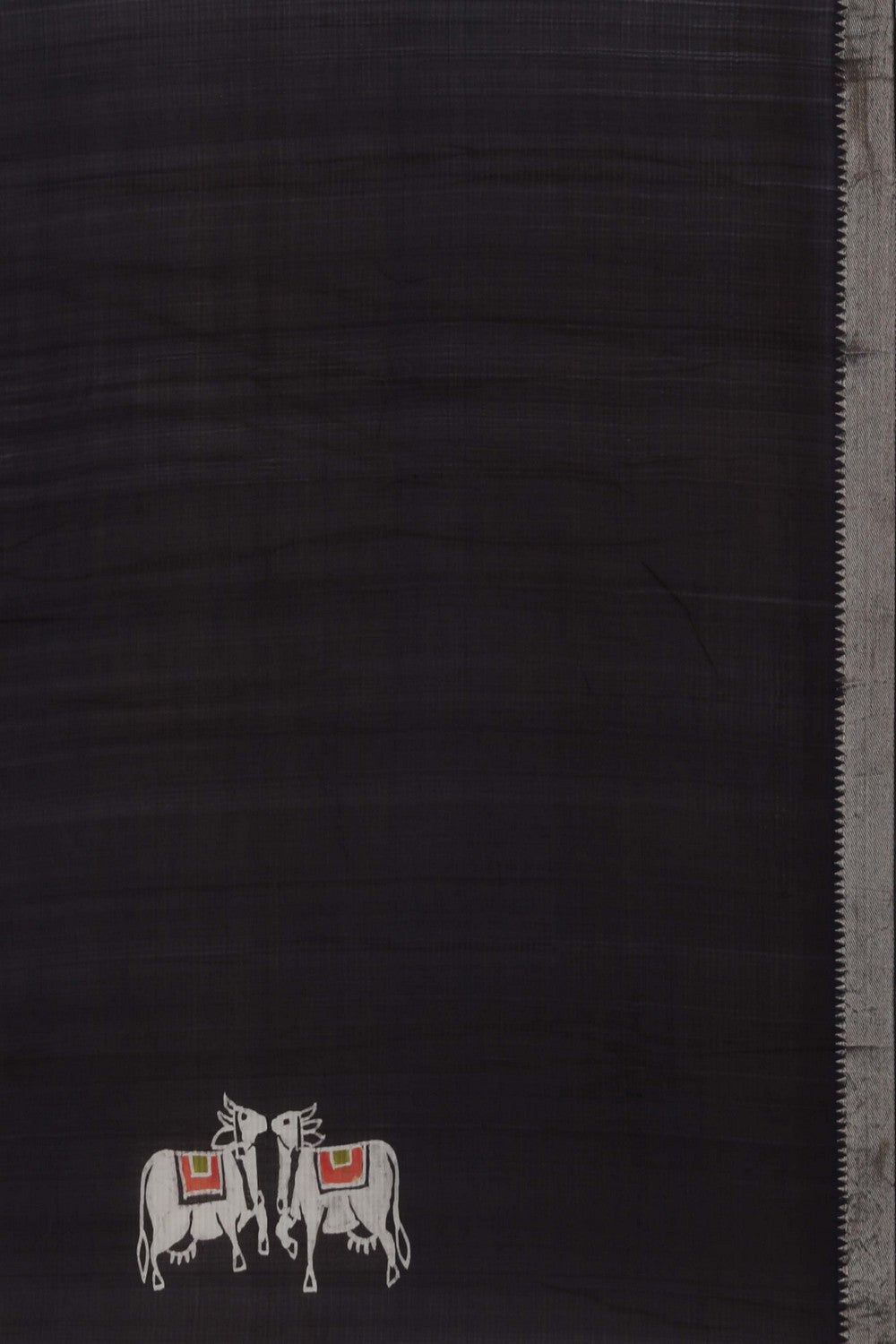 Image of Mangalgiri Silk Smoky Grey Saree