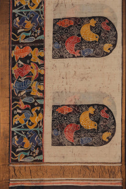 Image of Mangalgiri Silk Batik Printed Saree