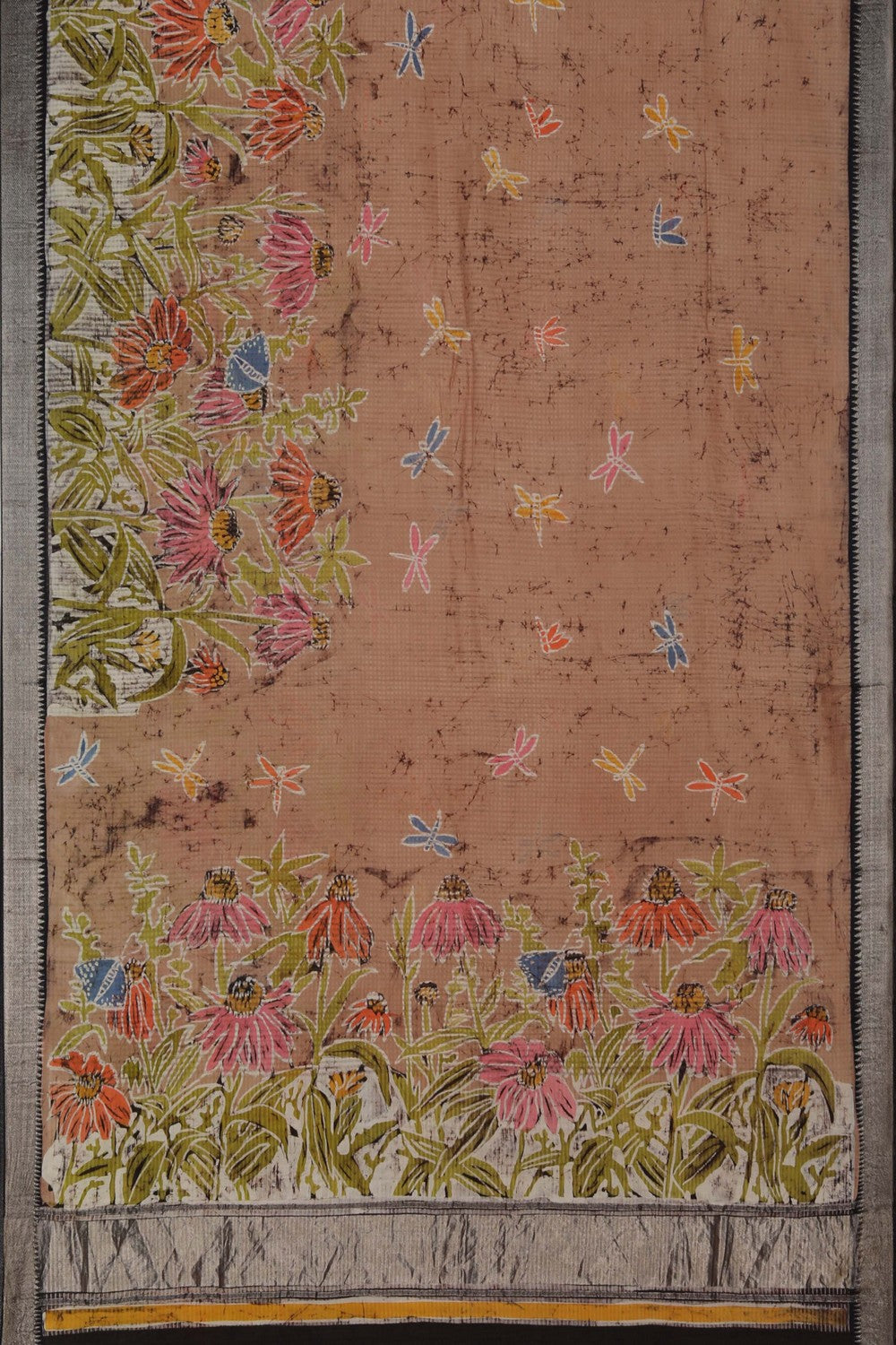 Image of Mangalgiri Silk Brown Saree