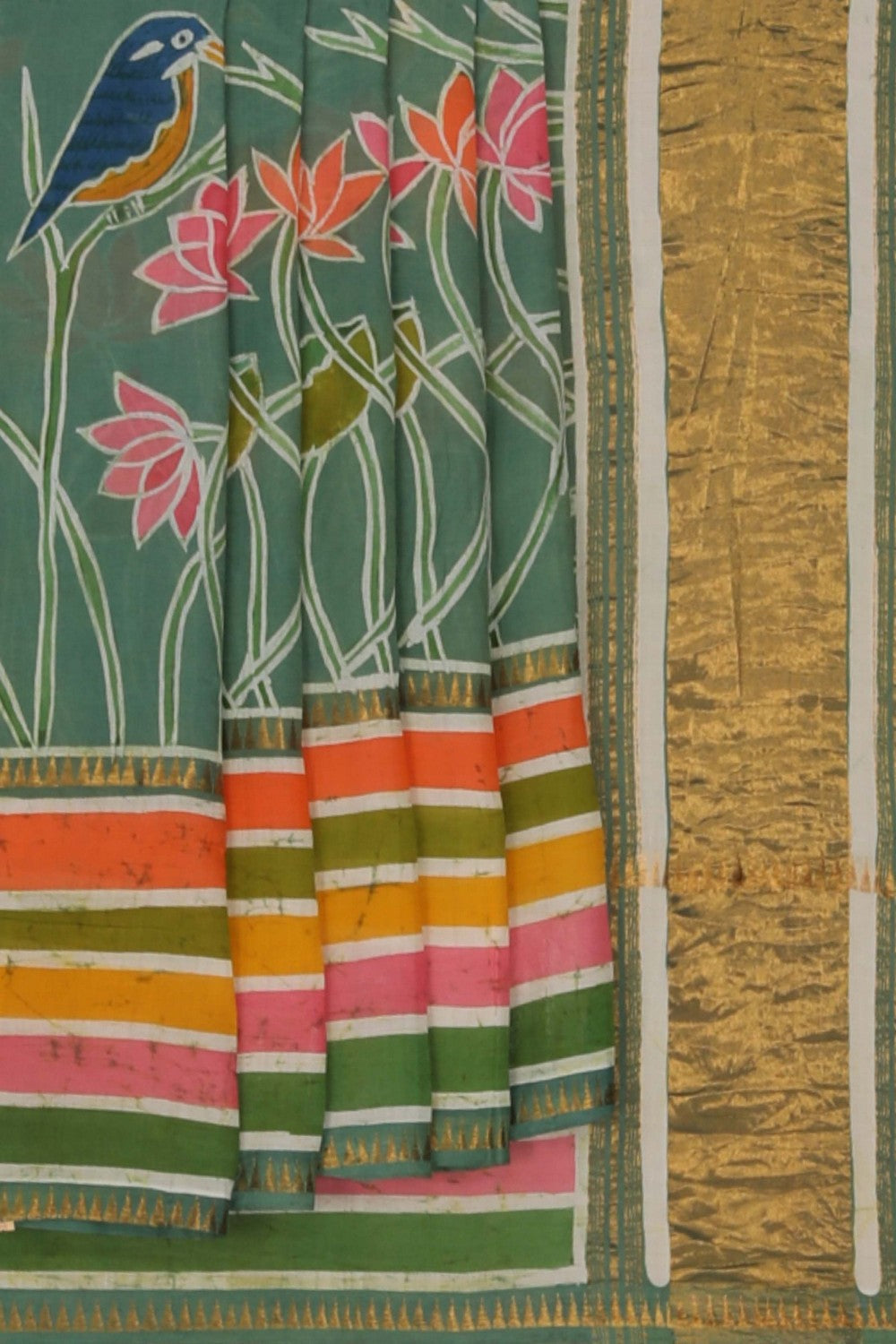 Image of Mangalgiri Silk Batik Printed Saree