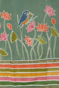 Image of Mangalgiri Silk Batik Printed Saree