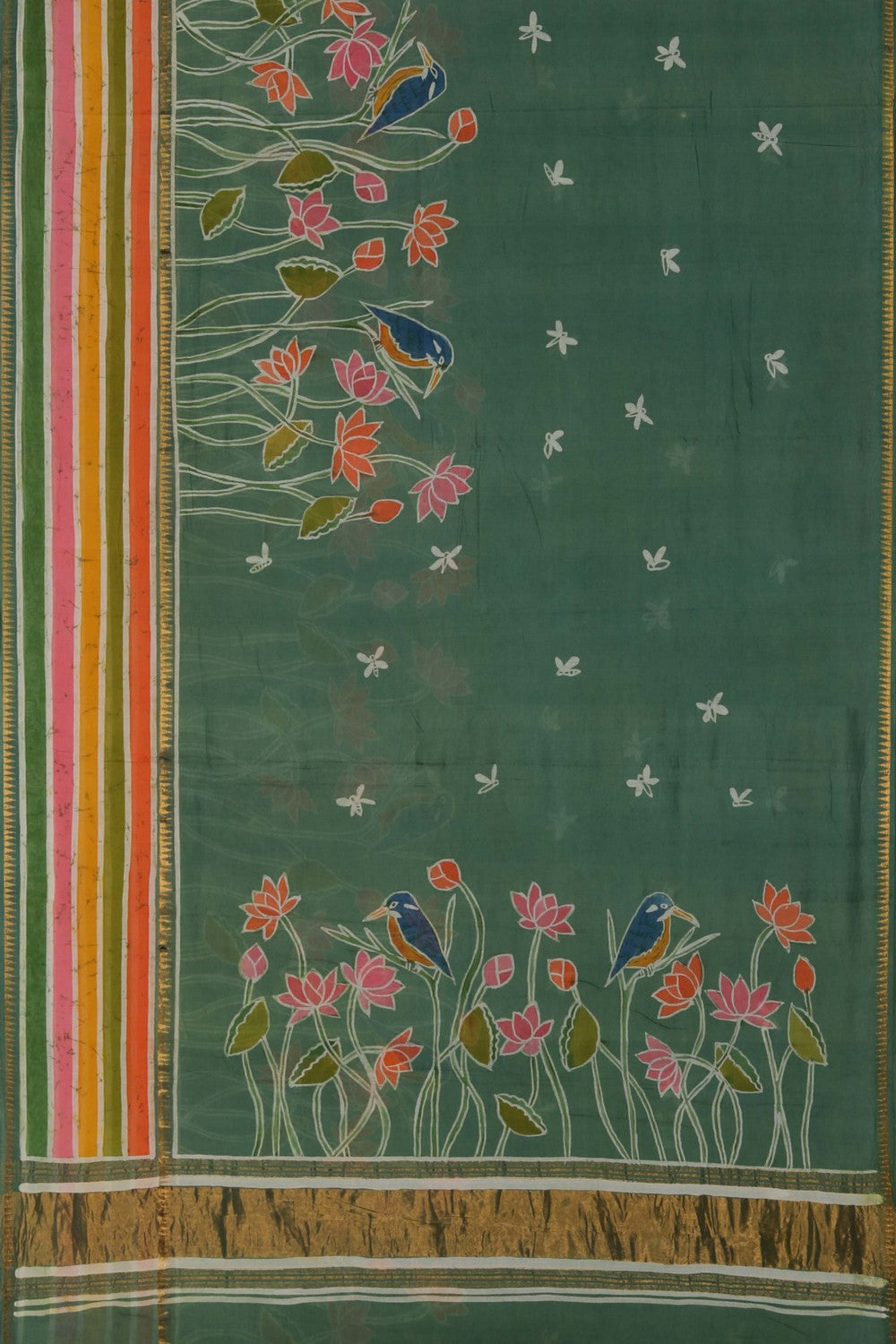 Image of Mangalgiri Silk Batik Printed Saree