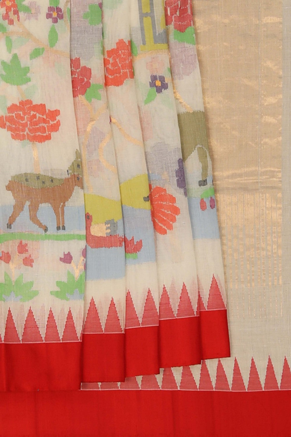 Ponduru Cotton Jamdani Woven Saree