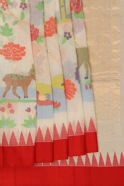 Image of Ponduru Cotton Jamdani Woven Saree