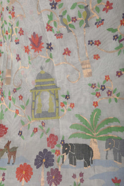 Image of Ponduru Cotton Jamdani Woven Saree