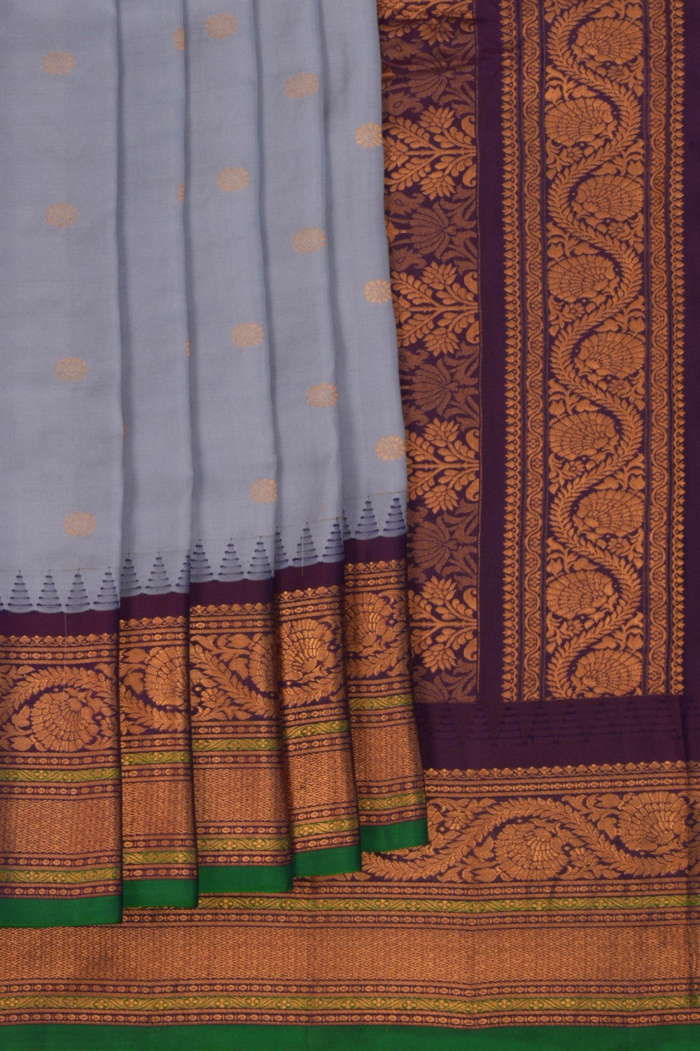 Image of Gadwal Silk Grey Saree