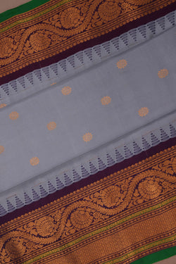 Image of Gadwal Silk Grey Saree