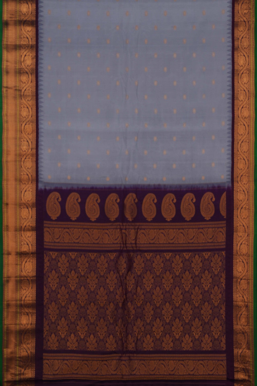 Image of Gadwal Silk Grey Saree