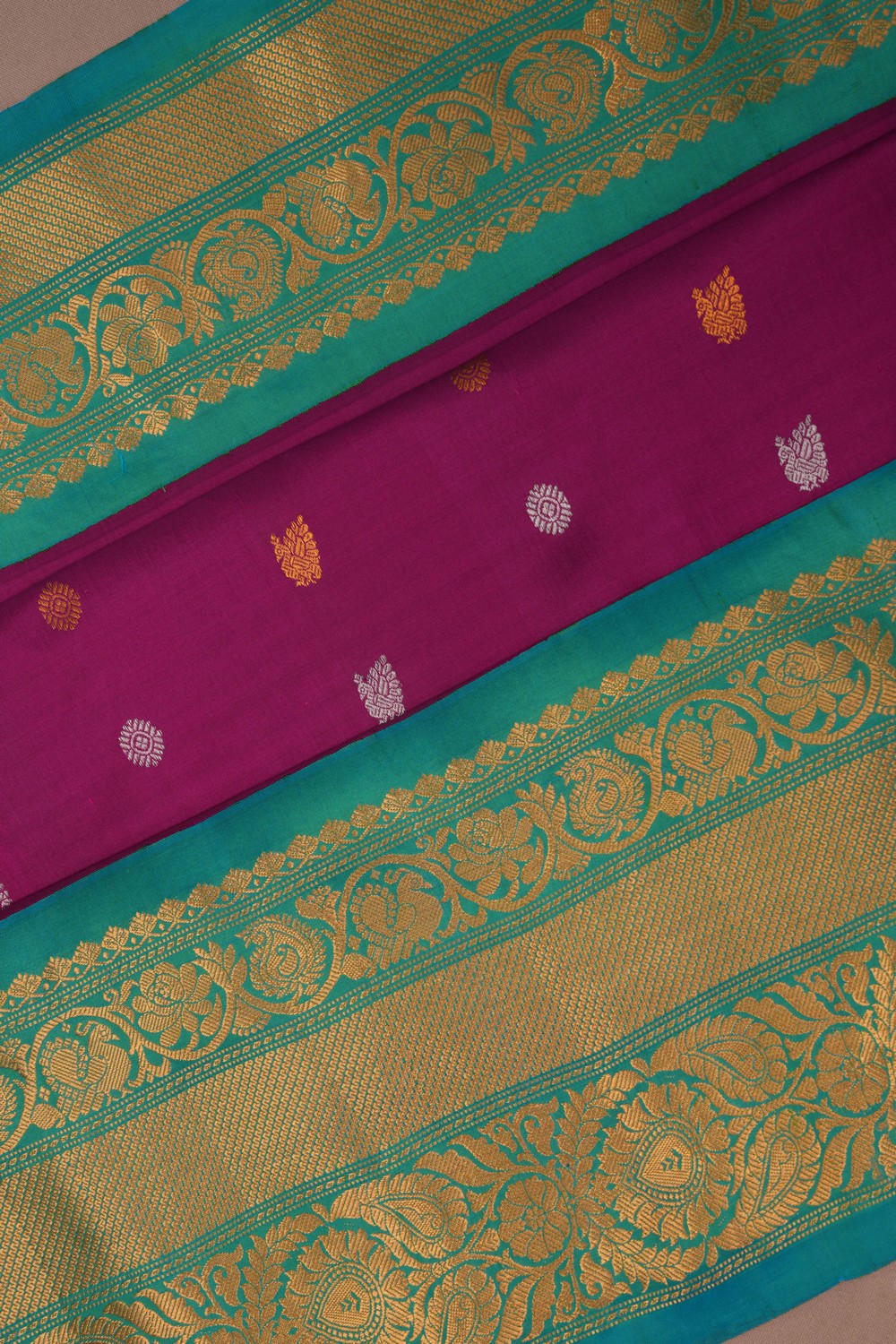 Image of Gadwal Silk Magenta Pink Saree