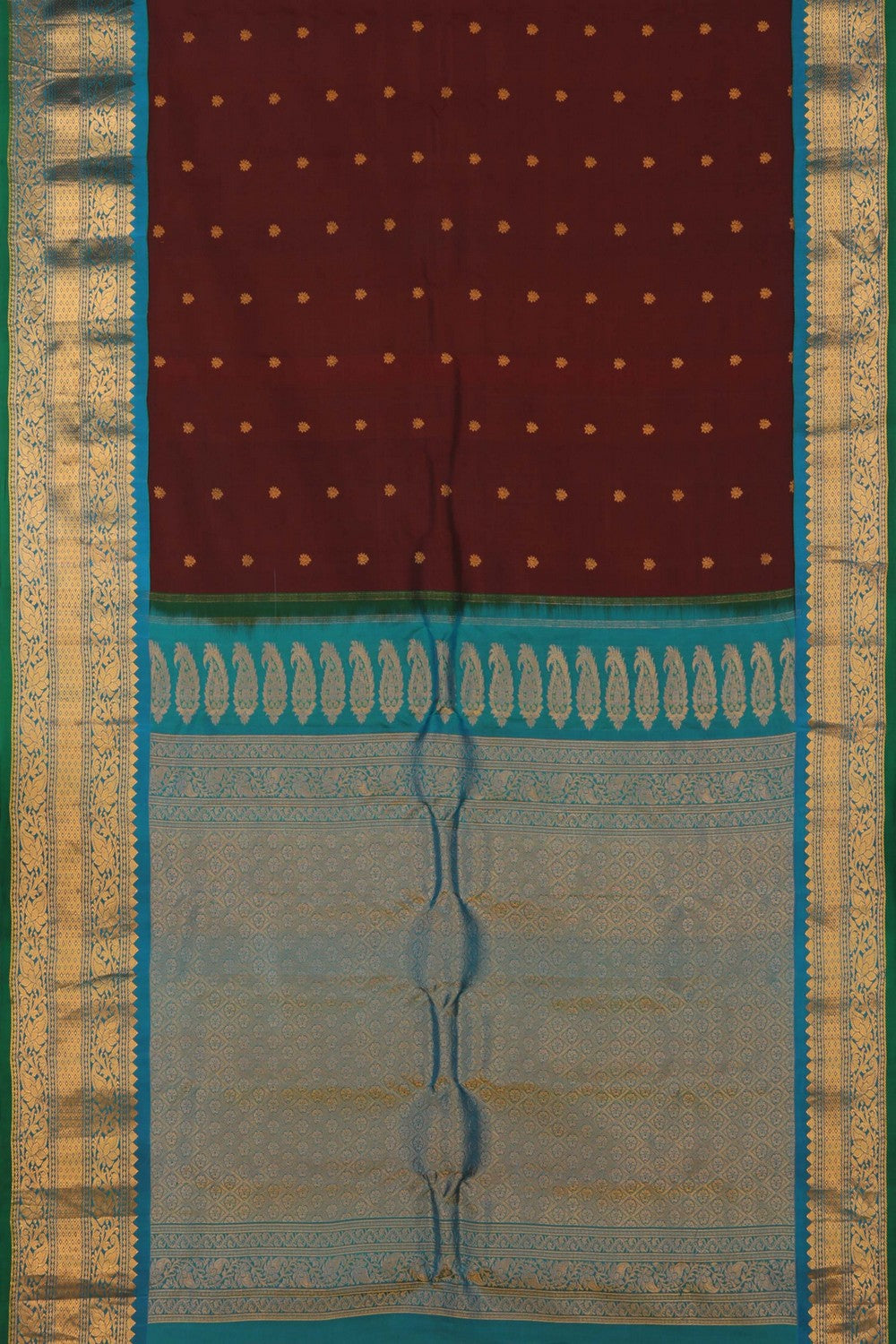 Image of Gadwal Silk Maroon Saree