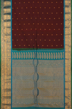 Image of Gadwal Silk Maroon Saree