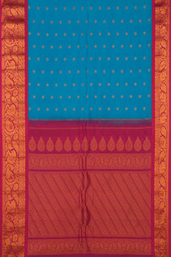 Image of Gadwal Silk Blue Saree