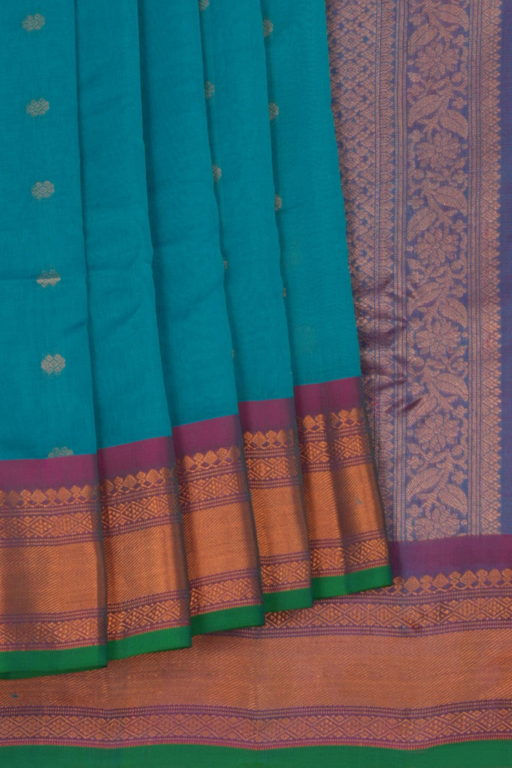 Image of Gadwal Blue Saree