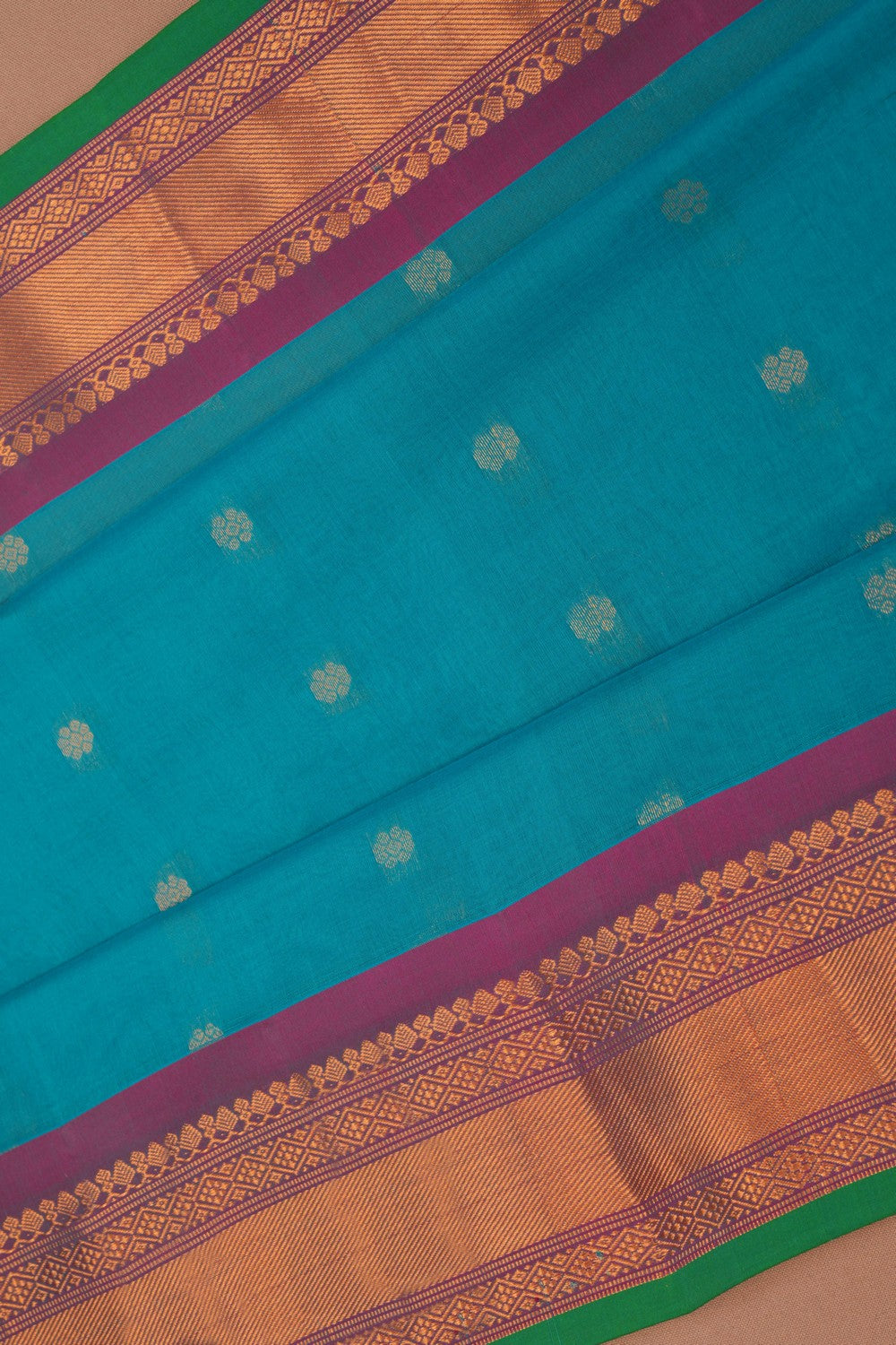Image of Gadwal Blue Saree