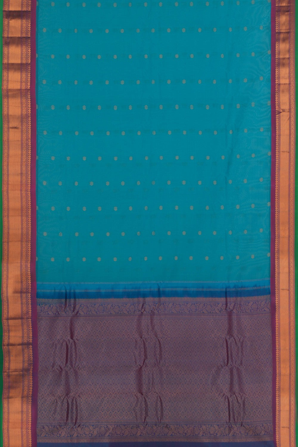 Image of Gadwal Blue Saree