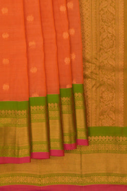 Image of Gadwal Peach Saree