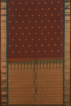Image of Gadwal Kattam Brown Saree
