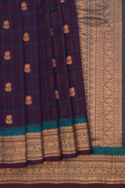 Image of Gadwal Kattam Purple Saree