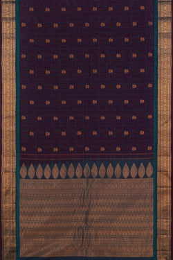 Image of Gadwal Kattam Purple Saree