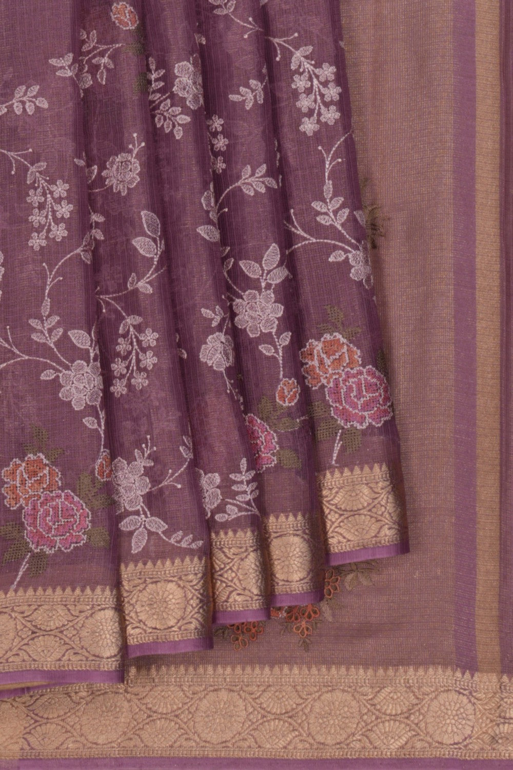 Tissue Kota Embroidery Saree