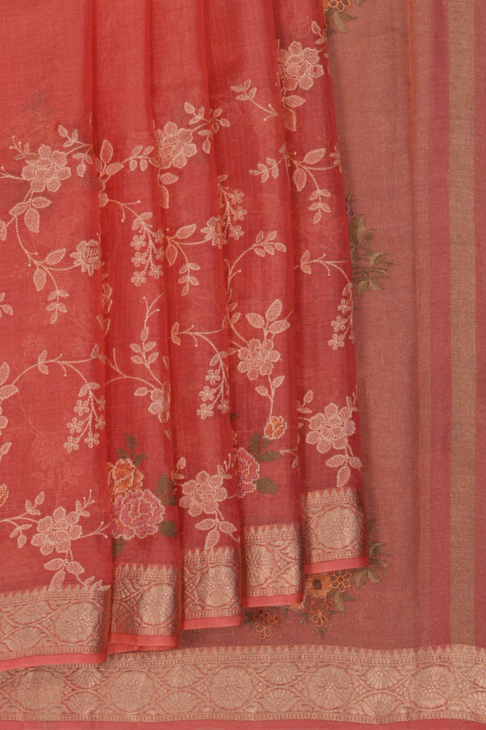 Tissue Kota Embroidery Saree