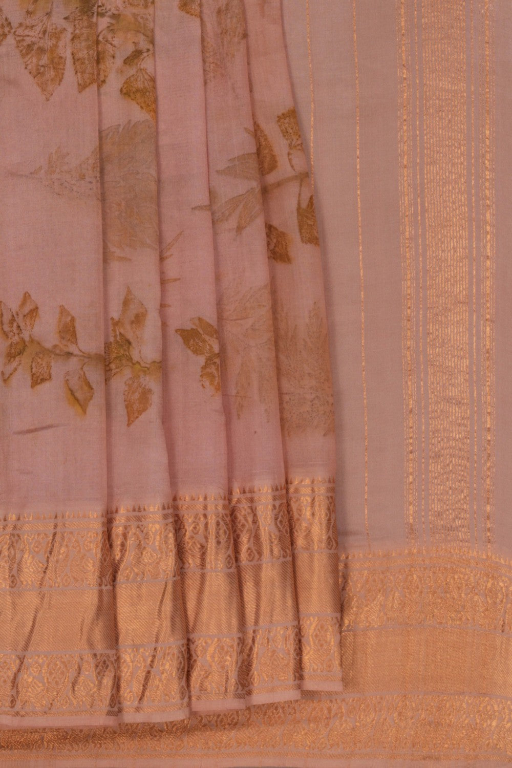 Image of Mangalgiri Silk Caramel Brown Saree