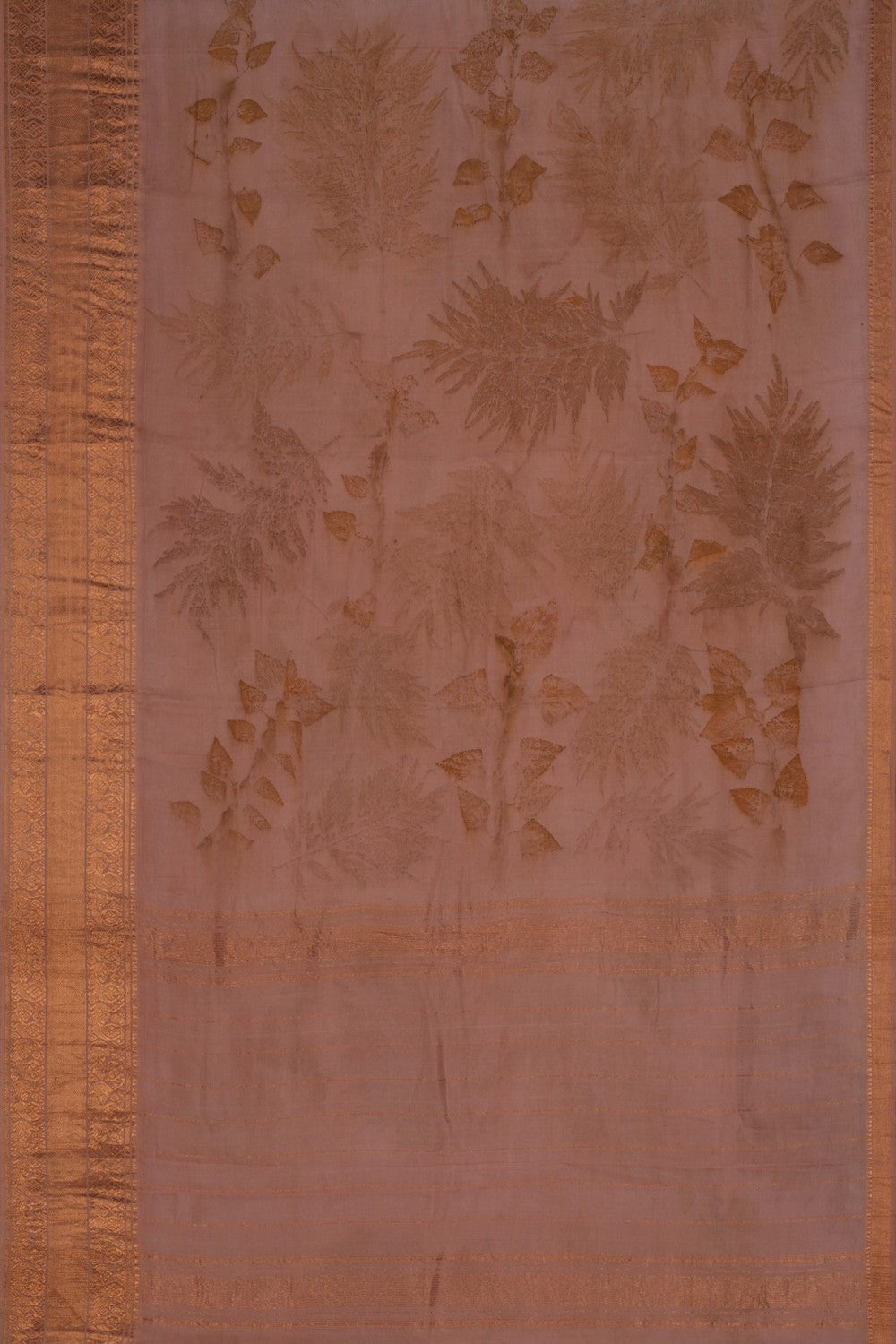 Image of Mangalgiri Silk Caramel Brown Saree