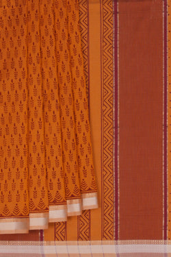 Image of Maheshwari Cotton Silk Mustard Saree