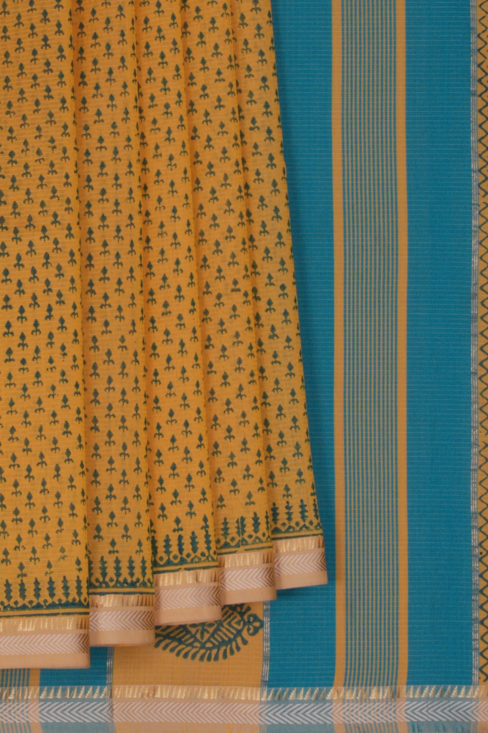 Maheshwari Cotton Silk Yellow Saree