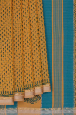 Image of Maheshwari Cotton Silk Yellow Saree
