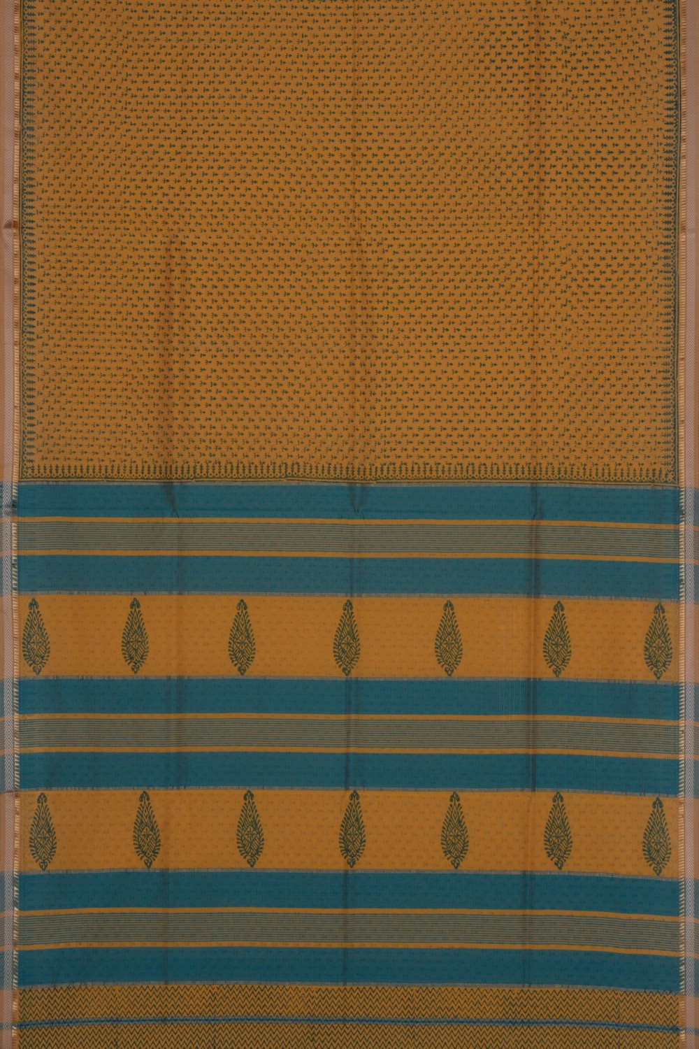 Maheshwari Cotton Silk Yellow Saree