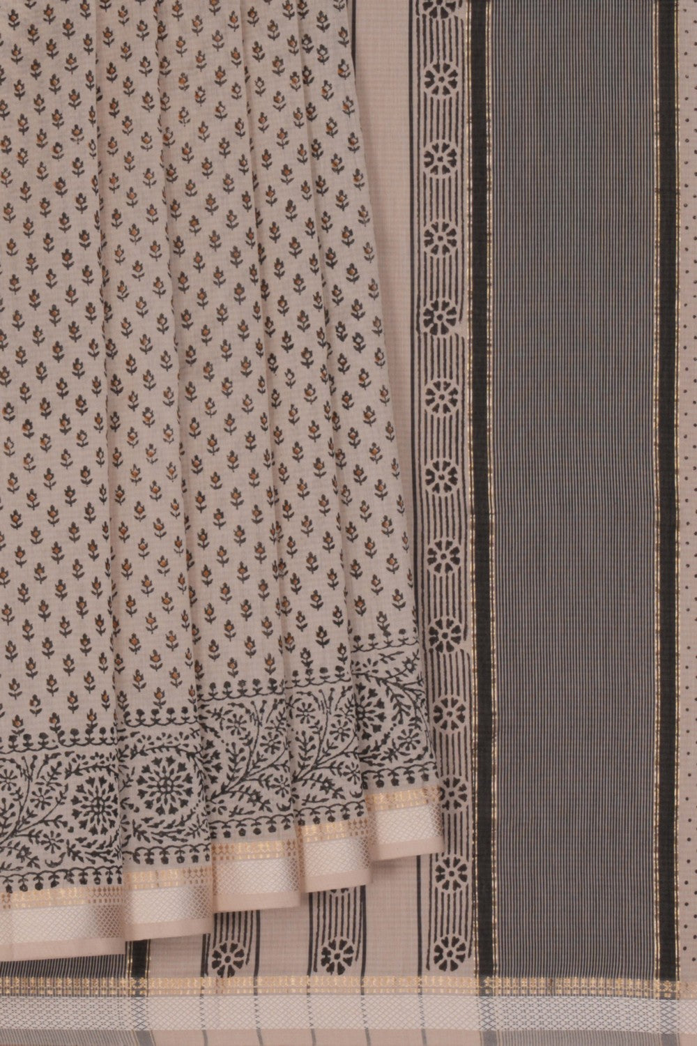 Maheshwari Cotton Silk Off-White Saree