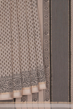 Image of Maheshwari Cotton Silk Off-White Saree