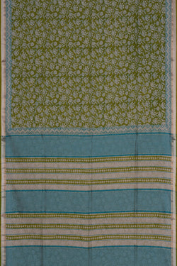 Image of Maheshwari Cotton Silk Green Saree