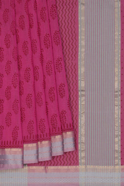 Image of Maheshwari Cotton Silk Pink Saree