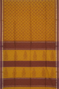 Image of Maheshwari Cotton Silk Mustard Saree