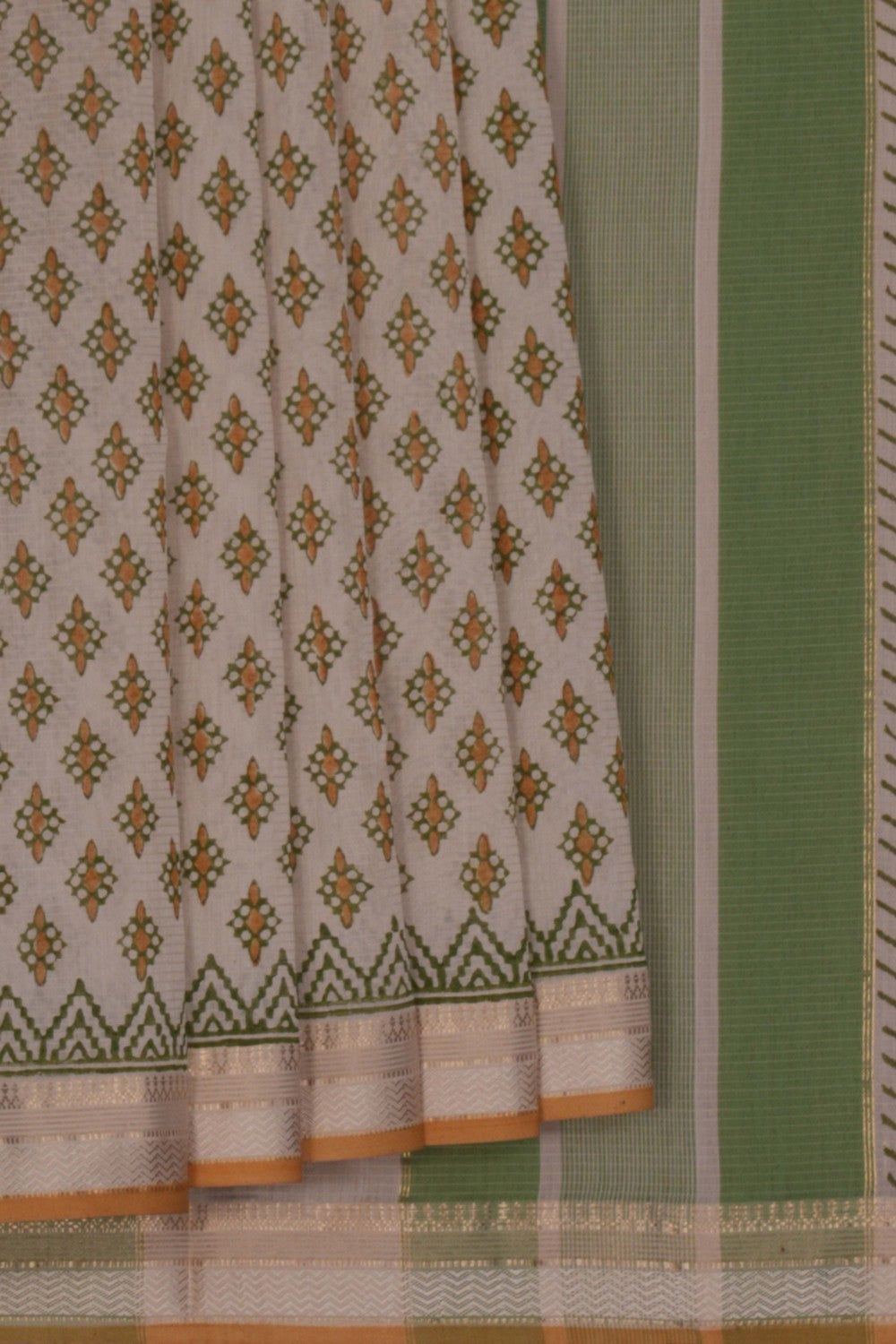 Maheshwari Cotton Silk Off-White Saree