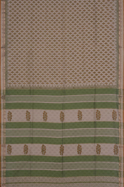 Image of Maheshwari Cotton Silk Off-White Saree