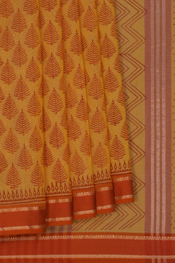Image of Maheshwari Cotton Silk Mustard Saree