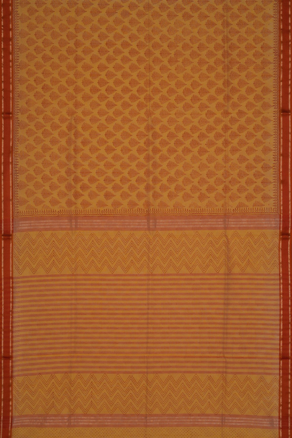 Maheshwari Cotton Silk Mustard Saree