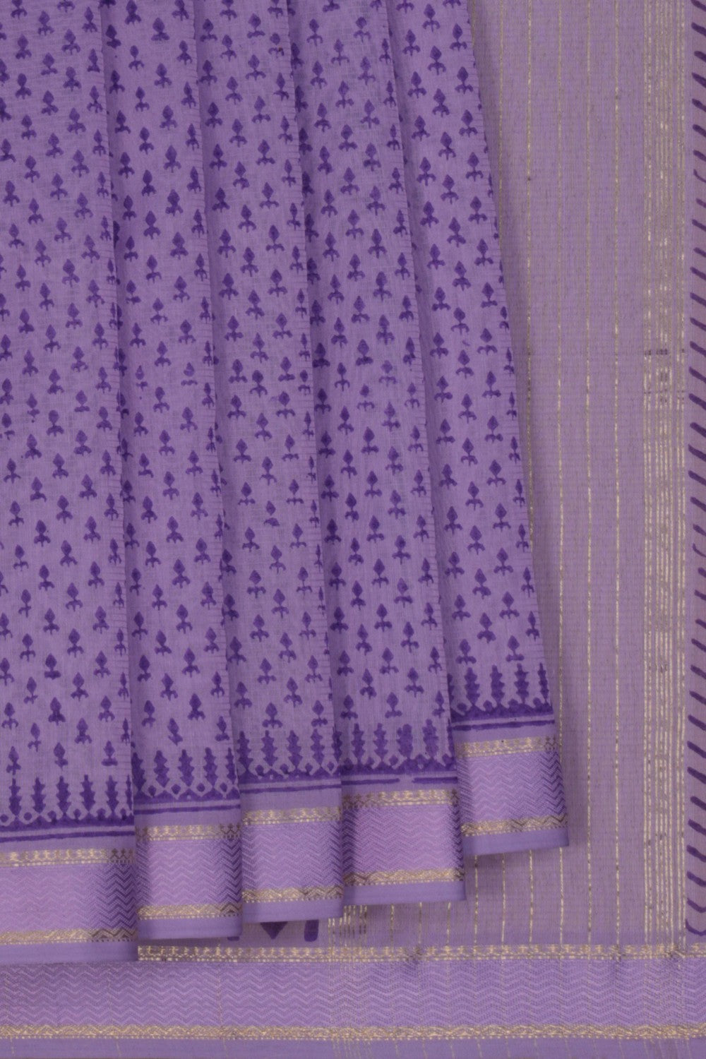 Maheshwari Cotton Silk Purple Saree