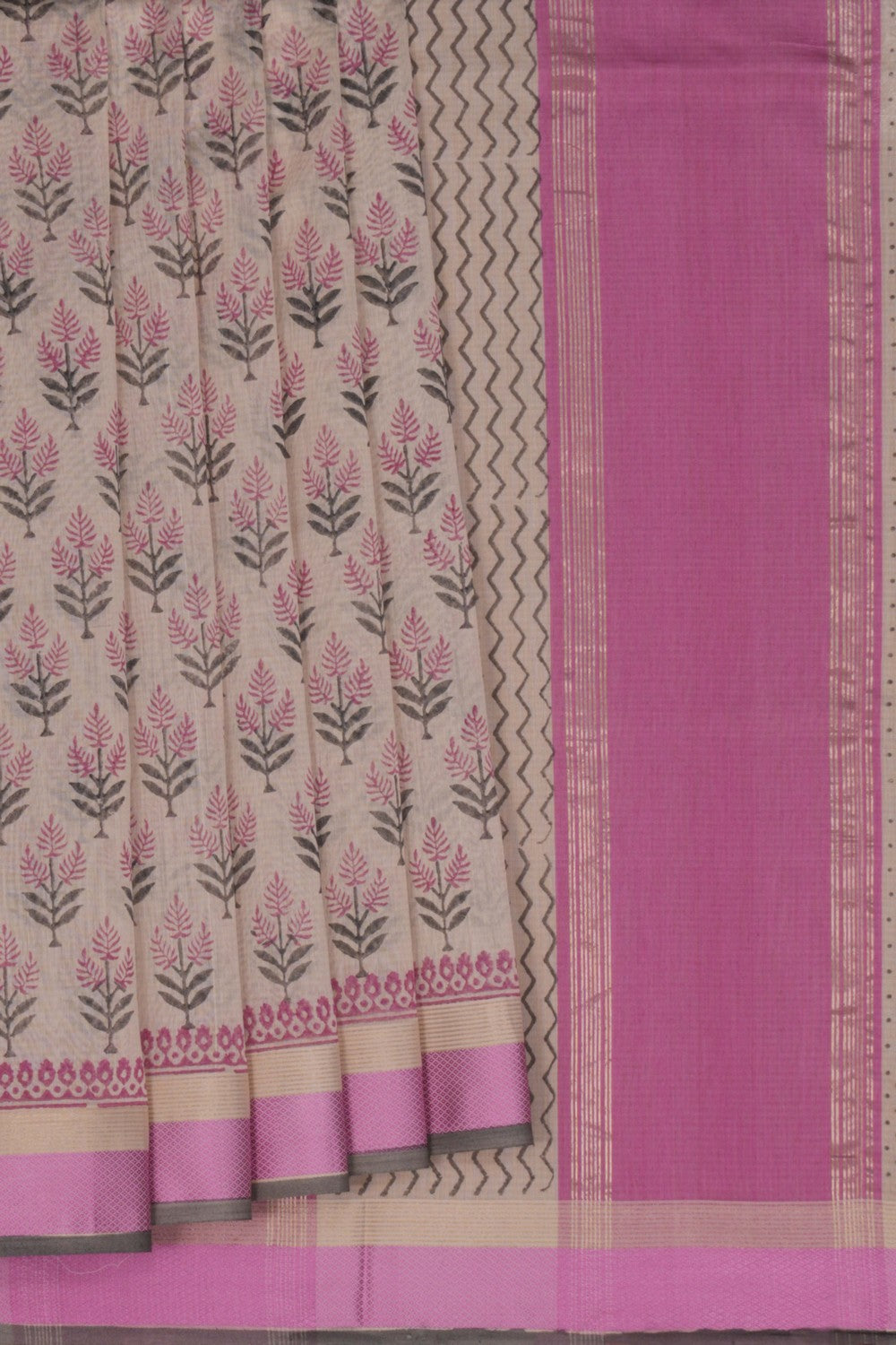 Maheshwari Cotton Silk Off-White Saree