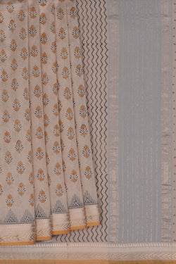 Image of Maheshwari Cotton Silk Off-White Saree