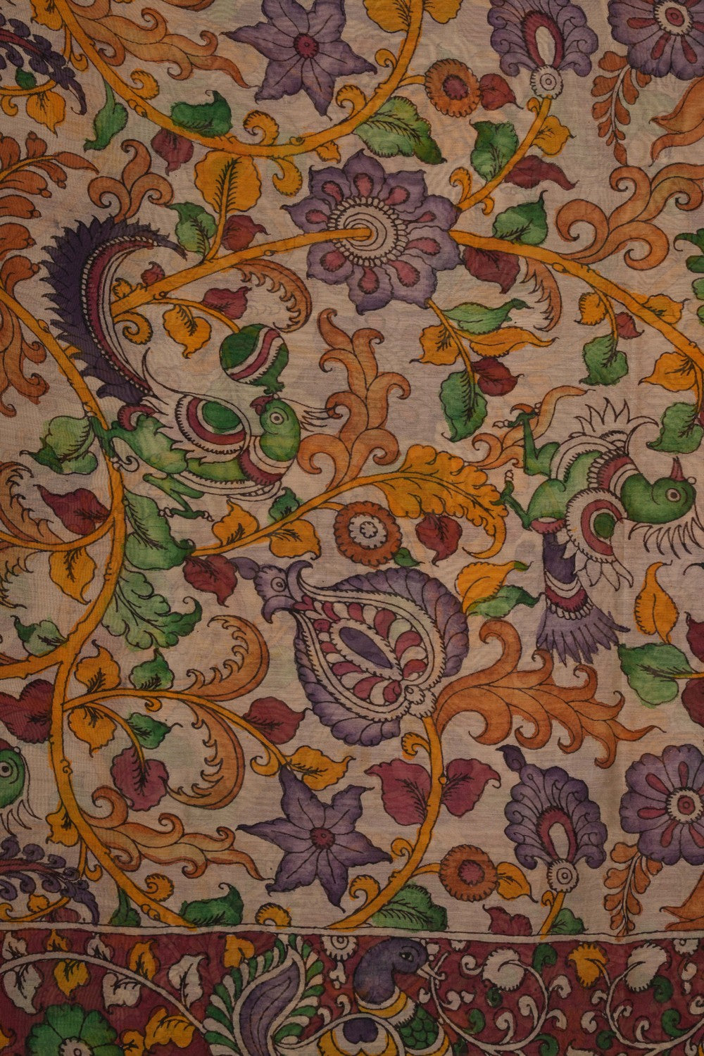 Image of Kalamkari Hand-Painted Dupatta